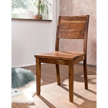 ROUND Stolička dřevěná plné opěradlo, palisandr, hnědá