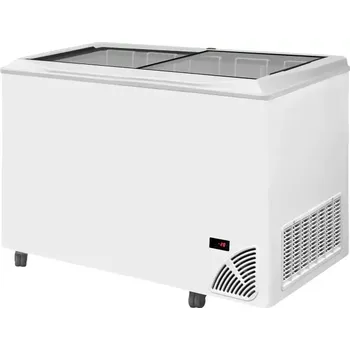 Mraznička 48538 Pultová mraznička prosklené rovné víko Byfal ARO 501/2 White Edge