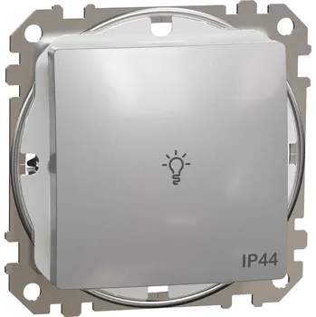 vypínač Sedna D/E - Tlačítko 1/0 "světlo" IP44, Aluminium