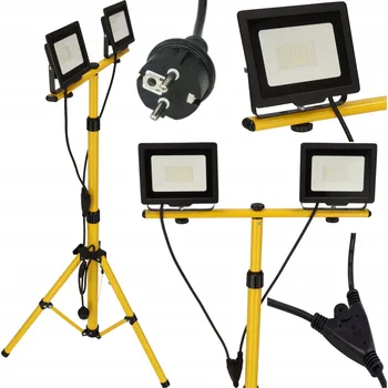 Sada LED halogenů 2x50W + stativ 170 cm, 6000K, reflektor