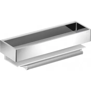 Drátěná police Keuco Edition 11 - Košík do sprchy s integrovanou stěrkou, stříbrně eloxovaný hliník