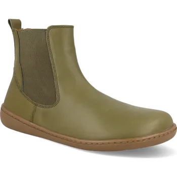 Dámská zimní obuv Barefoot dámské kotníkové boty KTR - Timoti Chelsea Dark olive zelené Velikost: 39