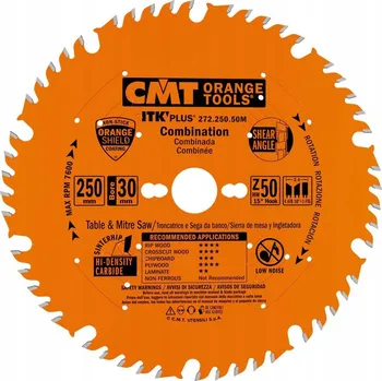 Pilový kotouč CMT Pilový kotouč na dřevo 250x30x50Z / Pro příčné řezy