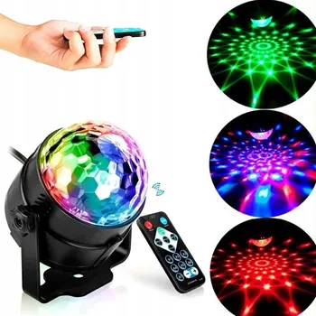 Osvětlovací technika SVÍTÍCÍ DISKO KOULE PROJEKTOR DISCO DOMÁCÍ ZÁBAVA RGB 7 BAREV