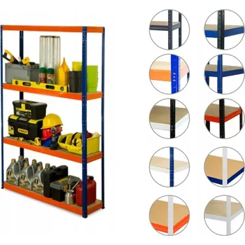 Dílenský regál Kovový regál skladový garážový HELIOS HNO 180x100x45 4x400kg