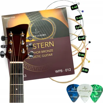 Strunný nástroj STRUNY PRO AKUSTICKOU KYTARU WESTERN PHOSPHOR BRONZE + 3 TRSÁTKA WPB-012