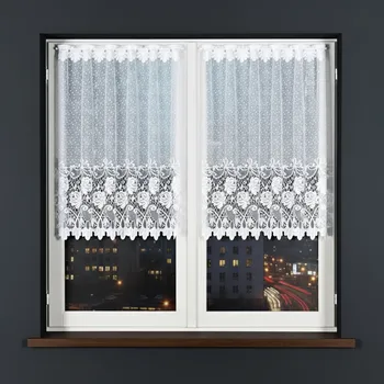 Záclona Dekorační metrážová vitrážová záclona SIMONKA bílá výška 100 cm MyBestHome Cena záclony je uvedena za běžný metr, kod: 017480