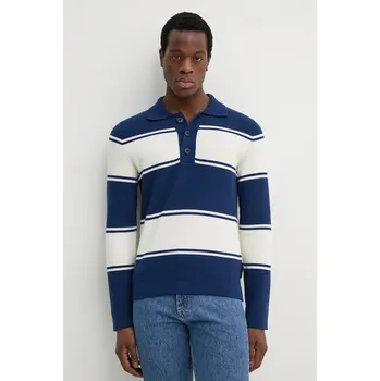 Pánský svetr Bavlněný svetr Marc O'Polo pánský, tmavomodrá barva, lehký, 522504260048 59X, vel. XS