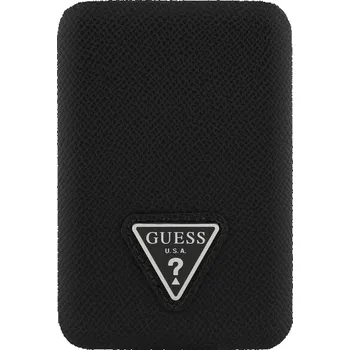 Powerbanka Guess PU Grained Triangle Logo MagSafe powerbanka 5000mAh černá