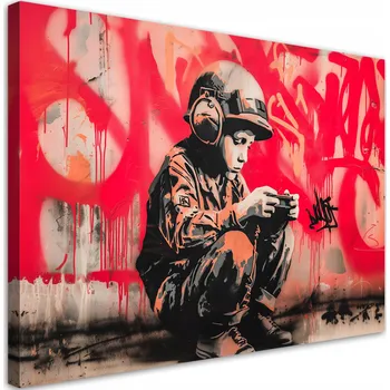 Obraz Obraz na plátně, Voják Chlapec Street Art 60x40
