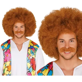 Karnevalová paruka GuircaMEGA Afro paruka kudrnatá hnědá