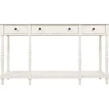 Konzolový stolek Konzolový stolek Avola 152 cm z masivu bílý