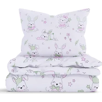 Povlečení Bavlněné povlečení Renforcé – Králíčci růžové