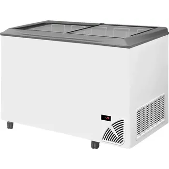 Kuchyňský spotřebič 48537 Pultová mraznička prosklené rovné víko Byfal ARO 501/2 Grey Edge