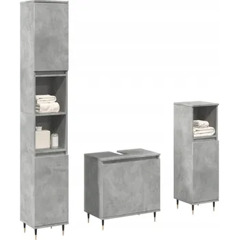 Koupelnový nábytek 3dílná sada koupelnového nábytku, šedá betonu