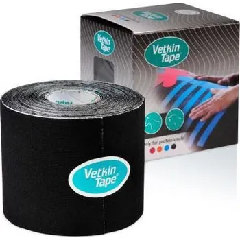 Tejpovací páska Kinesiotapingová páska VetkinTape 6 cm x 5 m černá