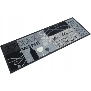 Koberec KUCHYŇSKÝ KOBEREC S MOTIVEM VÍNA ŠEDÝ 45X150CM SAMETOVÝ