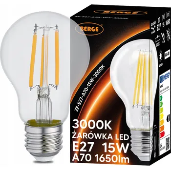 Žárovka Żarówka LED E27 Filament 15W 1650lm Edison Dekorativní Loft Teplá Bílá 3000K