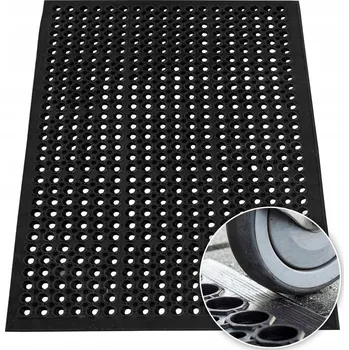 Rohožka GUMOVÁ ROHOŽKA PŘED DVEŘE S NÁJEZDEM 90X150CM - AŽUROVÁ