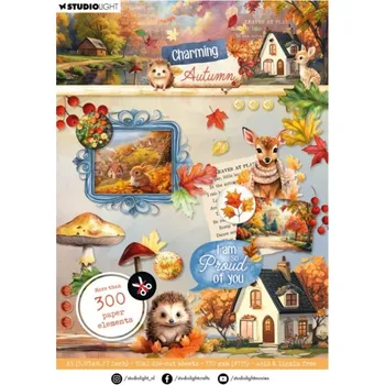 Výtvarná sada Studio Light Blok s papírovými výseky Studio Light Charming Autumn, A5, 20 l. - Líbezný podzim