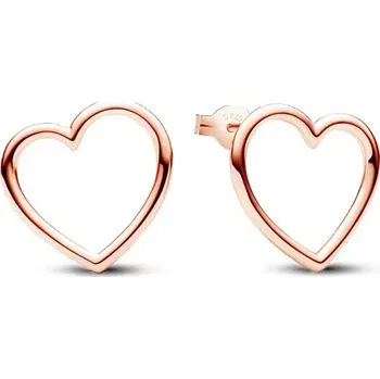 Náušnice Prosperk Stříbrné náušnice srdce rose gold