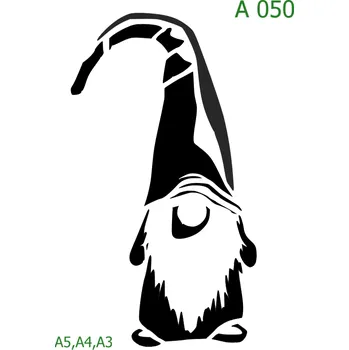 Plastová šablona pro malování - Vánoce - Trpaslík (A050) - A4 , Lepící fólie