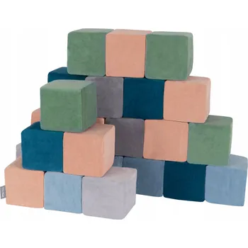 ostatní stavebnice Velké Měkké Velurové Stavebnice z pěny PRO DĚTI Barevné 24 kusů