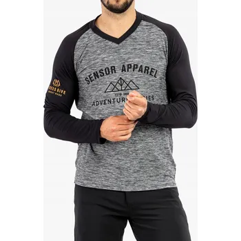 Pánská mikina Sensor Mikina Jersey LS - šedo/černý XL