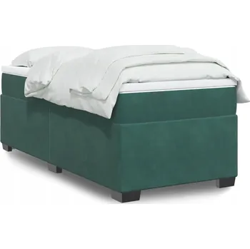 Ložnice Čalouněná jednolůžková postel VidaXL 90x200 cm, odstíny zelené