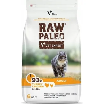 Krmivo pro kočku Suché krmivo pro dospělé kočky krůta s kuřetem Raw Paleo Adult Cat 6 kg