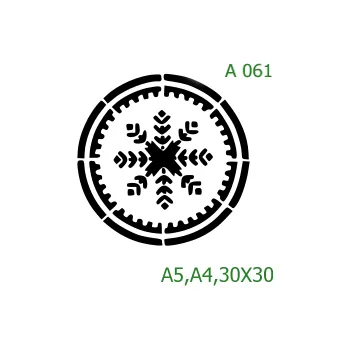 Plastová šablona pro malování - Vánoce - Vločka (A061) - 30 x 30 cm , Lepící fólie