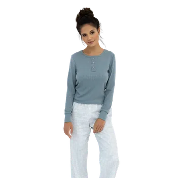 Dámské pyžamo Dámské dlouhé pyžamo Sensis Janelle XL Zelená