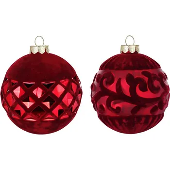 Vánoční ozdoba Skleněná koule na stromeček 2ks 10 cm