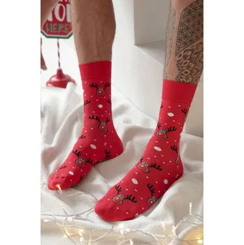 Pánské ponožky Veselé ponožky Milena sobi 1290-021 červené Velikost ponožek: 38-41 Červená
