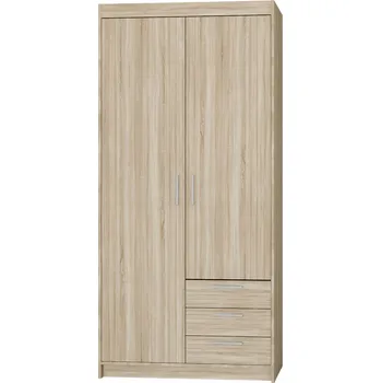 Šatní skříň Skříň Veneti PILINA 90 x 191 x 46 cm, odstíny hnědé