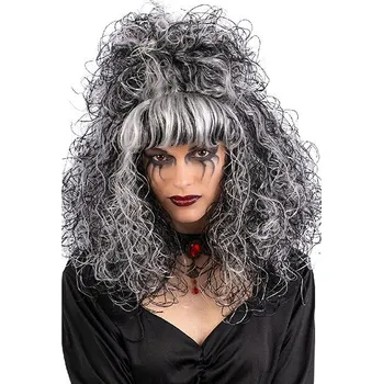 Carnival Toys Bohatá čarodějnická paruka černobílá