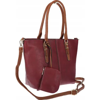 Dámská kabelka Shopper Prostorná A4 módní velká taška aktovka 0702 Bordó