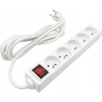 Napájecí kabel Prodlužovací Kabel Ecolight 3m, 5 ks bílý