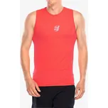 COMPRESSPORT Pánské běžecké tílko TRAIL RACING TANK fluo red XL
