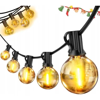 Venkovní osvětlení SVĚTELNÝ ŘETĚZ 18m ZAHRADNÍ Žárovky 30 LED Venkovní Světýlka Zahradní