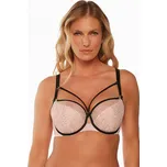 Vyšívaná polovyztužená podprsenka GAIA 1240 LEONIA perleťově černá 75C