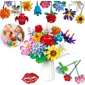 ostatní stavebnice Stavební Stavebnice na květinovou kytici, květiny k aranžování, 1064 dílů , dárek