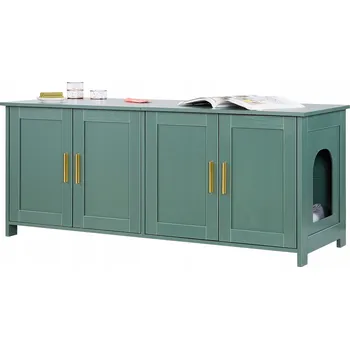 VEVOR Skříňka na záchod Barva Zelená 120CM Domeček Pro Kočky Dřevěný