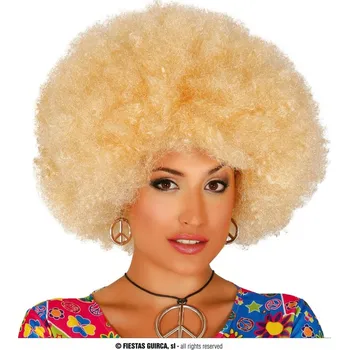 Karnevalová paruka GuircaMEGA Afro paruka kudrnatá blond