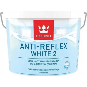 barva na zeď Tikkurila ANTI-REFLEX WHITE 2 Bílá Barva na Stropy 10L Matná