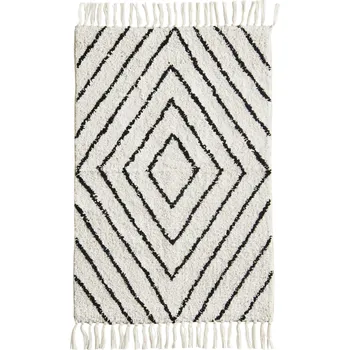 Koupelnová předložka MADAM STOLTZ Předložka do koupelny Off White/Black 60 × 90 cm