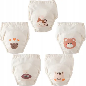 Nočník 5ks bavlněných tréninkových kalhotek pro miminka, která se učí čůrat, 14-17,5 kg, velikost L, medvěd