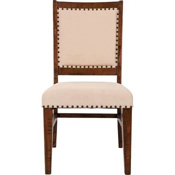 Jídelní židle Čalouněná jídelní židle Avola z masivu tmavě hnědá/béžová