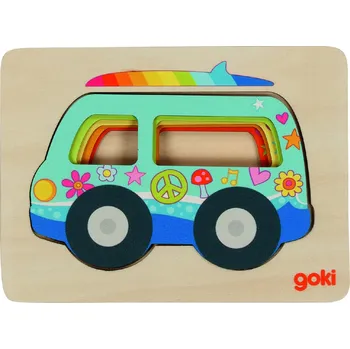 Puzzle Vkládací dřevěné puzzle auto Van Goki