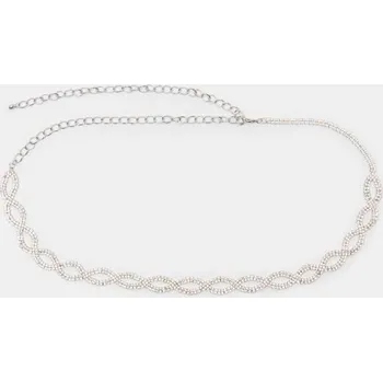 Oblečení a móda Sinsay - Řetízkový pásek s kamínky - sříbrná - 639EJ-SLV - 639EJ-SLV-M_L